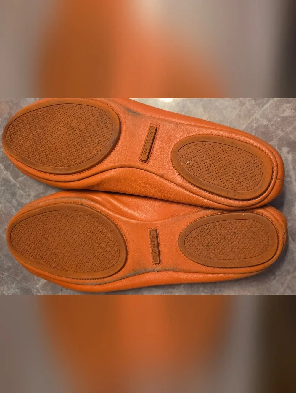 Tory Burch Women’s Orange Leather Ballet Flats